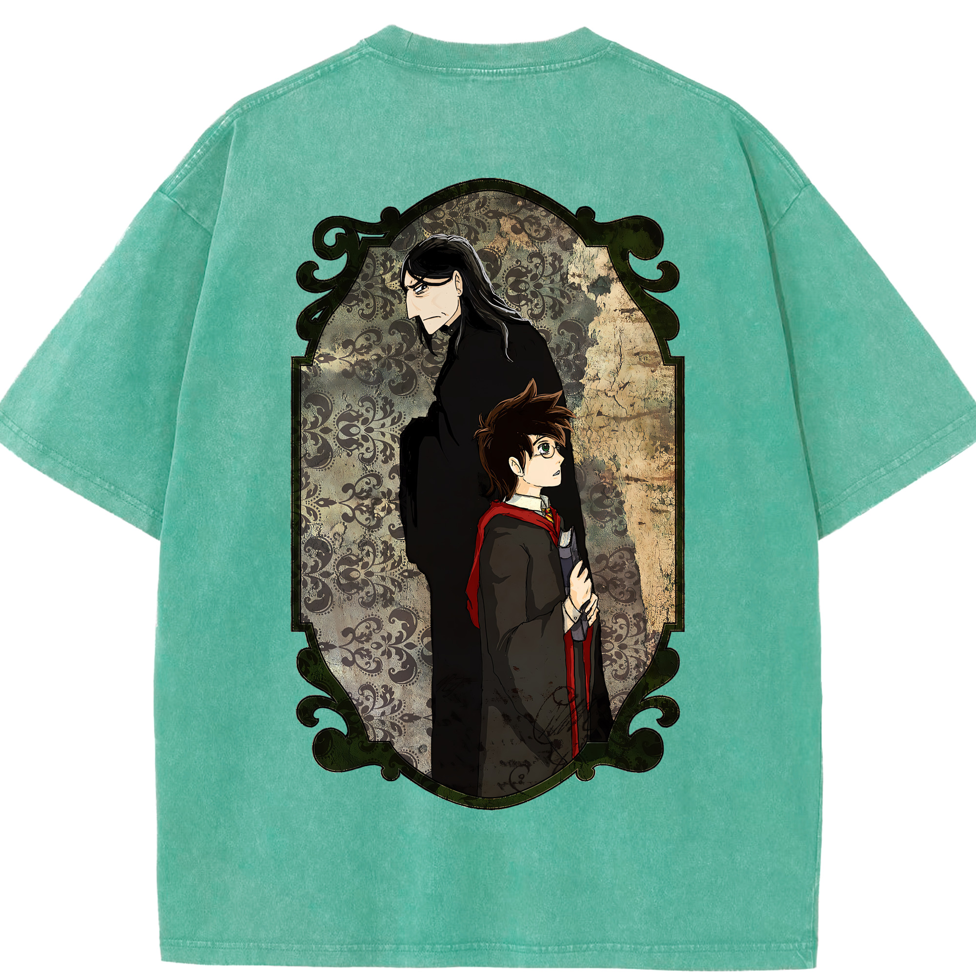 （画像用） Harry Potter ハリー・ポッターシリーズ 綿100% ヴィンテージ風 半袖Tシャツ（背面プリント）